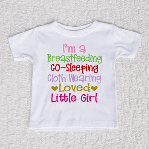 Breastfeeding Girl Short Sleeve White Shirt