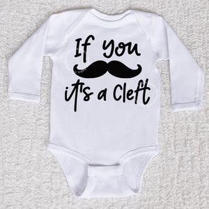 Its A Cleft Long Sleeve White Bodysuit