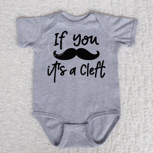 Its A Cleft Short Sleeve Heather Bodysuit