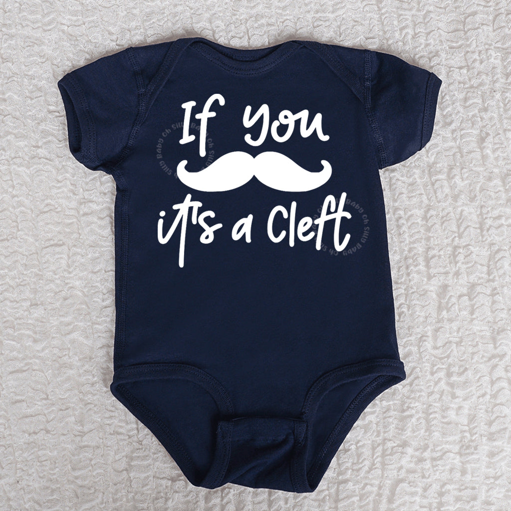 Its A Cleft Short Sleeve Navy Bodysuit