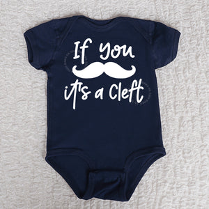 Its A Cleft Short Sleeve Navy Bodysuit