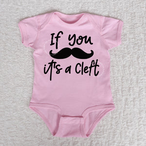 Its A Cleft Short Sleeve Pink Bodysuit