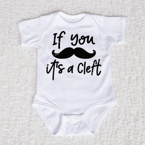 Its A Cleft Short Sleeve White Bodysuit