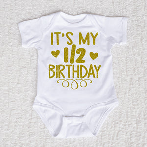 its my half birthday dress It's My Half Birthday Baby Girl Bodysuit, 1/2 Birthday Baby Girl Clothes, Baby Girl 6 Month Birthday