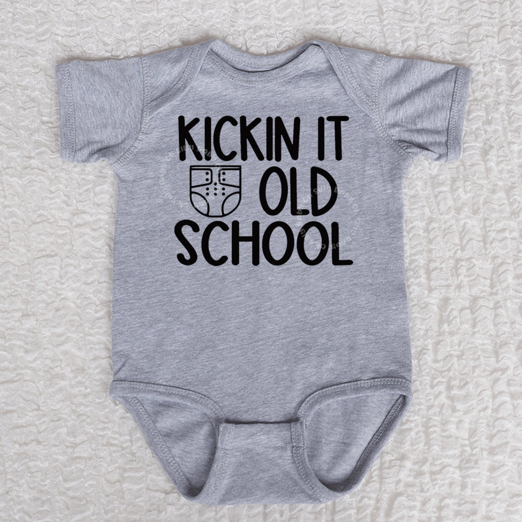 Kickin It Old School Short Sleeve Heather Bodysuit