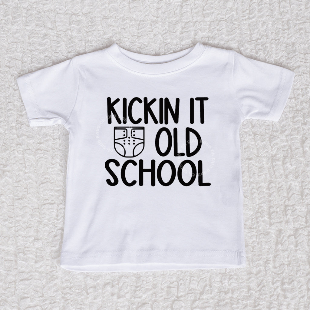 Kickin It Old School Short Sleeve White Shirt
