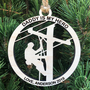 Lineman Personalized Name Christmas Ornament