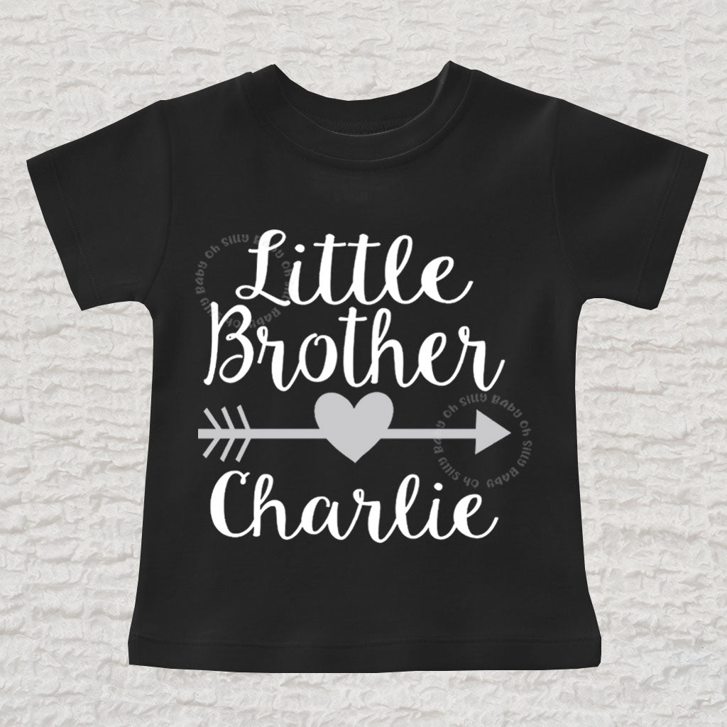 Little Brother Personalized Short Sleeve Black Shirt