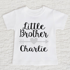 Little Brother Personalized Short Sleeve White Shirt