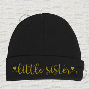 Little Sister Black Baby Beanie Hat