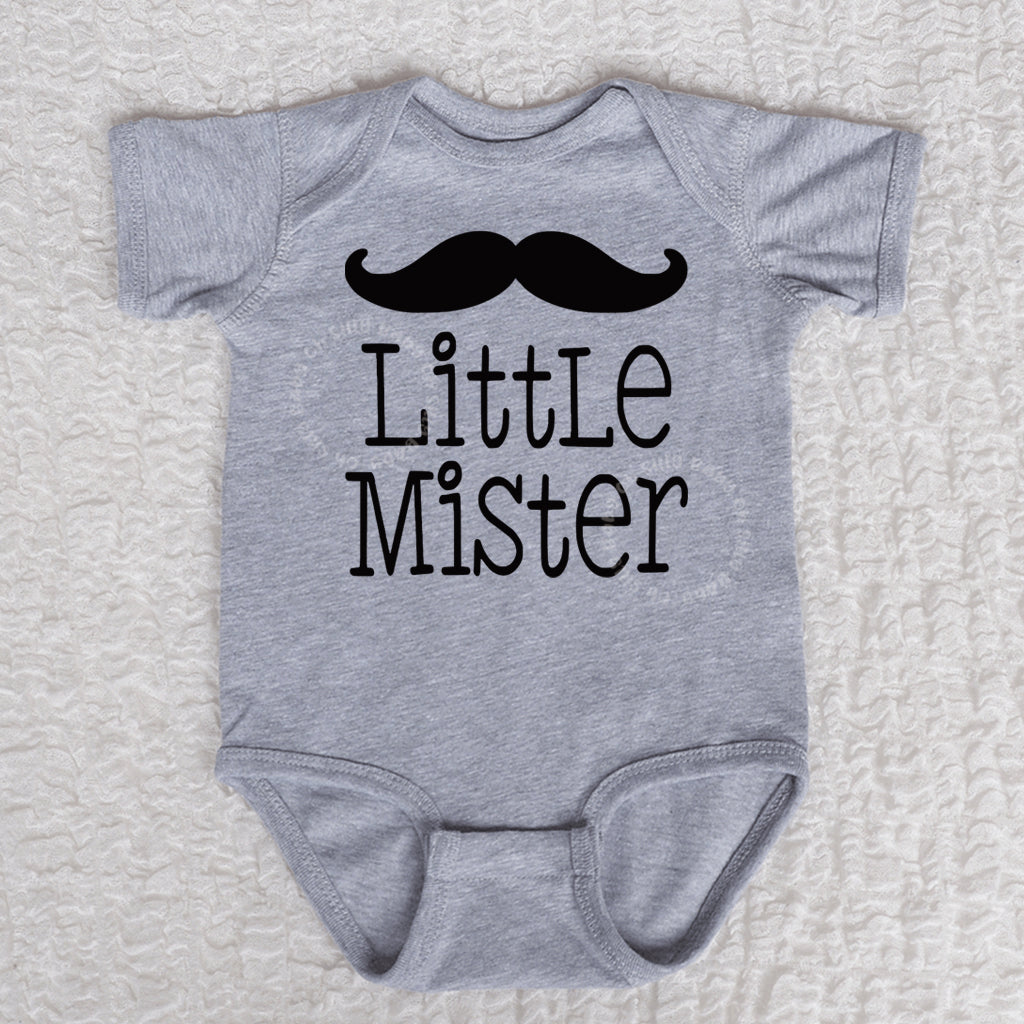 Little Mister Short Sleeve Heather Bodysuit