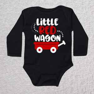 Little Red Wagon Long Sleeve Black Bodysuit