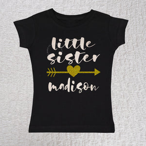 Little Sister Short Sleeve Black Shirt