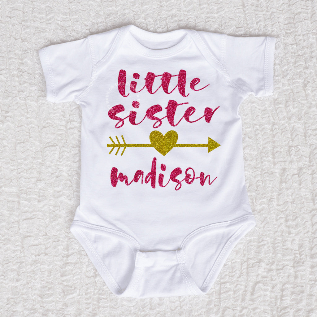 Little Sister Short Sleeve White Bodysuit