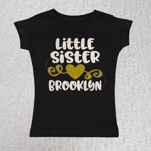 Little Sister Short Sleeve Black Shirt