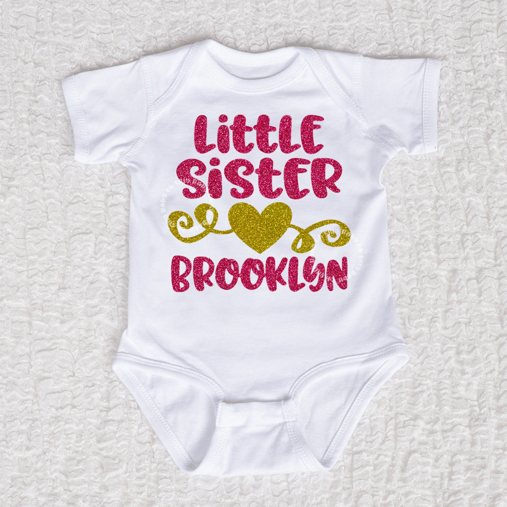 Little Sister Short Sleeve White Bodysuit