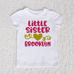 Little Sister Short Sleeve White Shirt