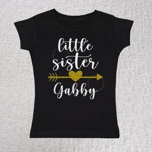 Little Sister Short Sleeve Black Shirt