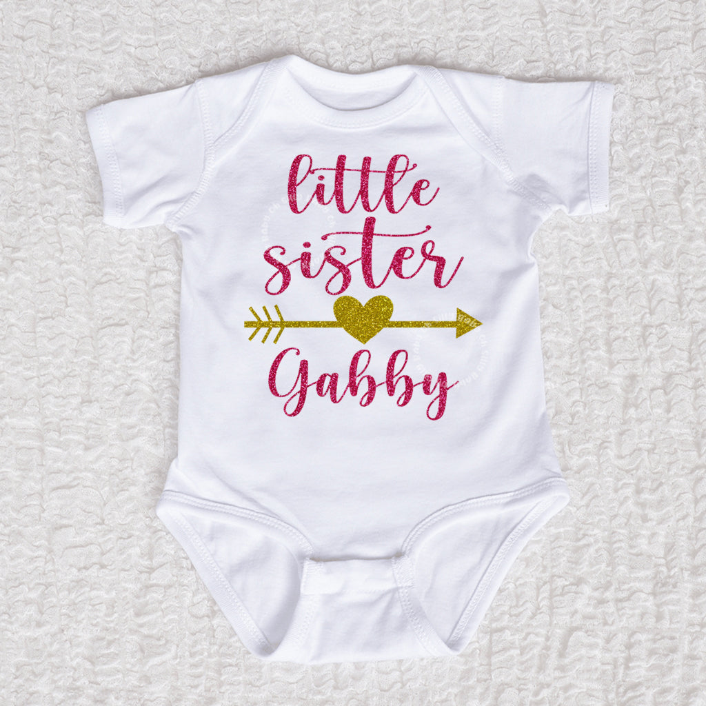 Little Sister Short Sleeve White Bodysuit