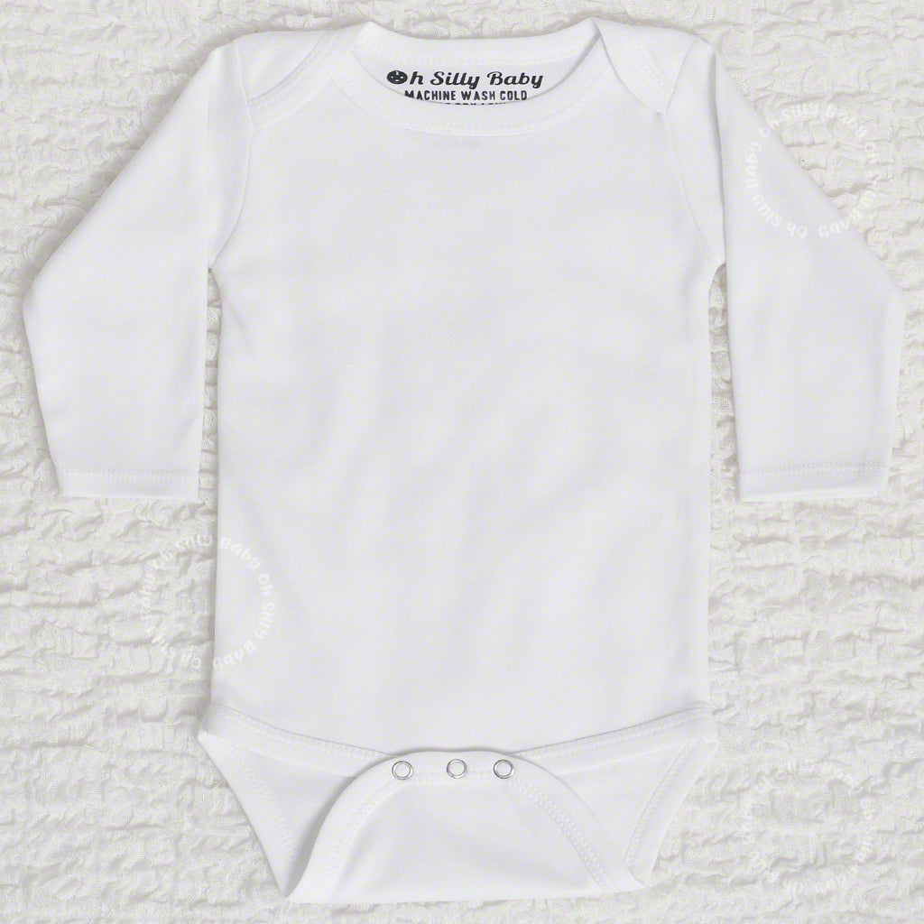 Long Sleeve Plain White Bodysuit