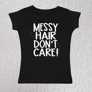 Messy Hair Short Sleeve Black Girl Shirt