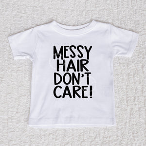 Messy Hair Short Sleeve White Shirt