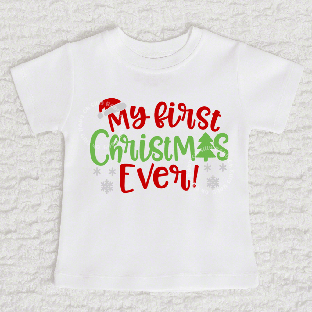 My First Christmas Ever Bodysuit or Shirt Oh Silly Baby