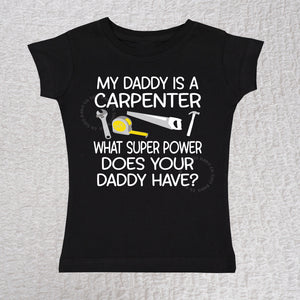 Carpenter Short Sleeve Girls Black Shirt