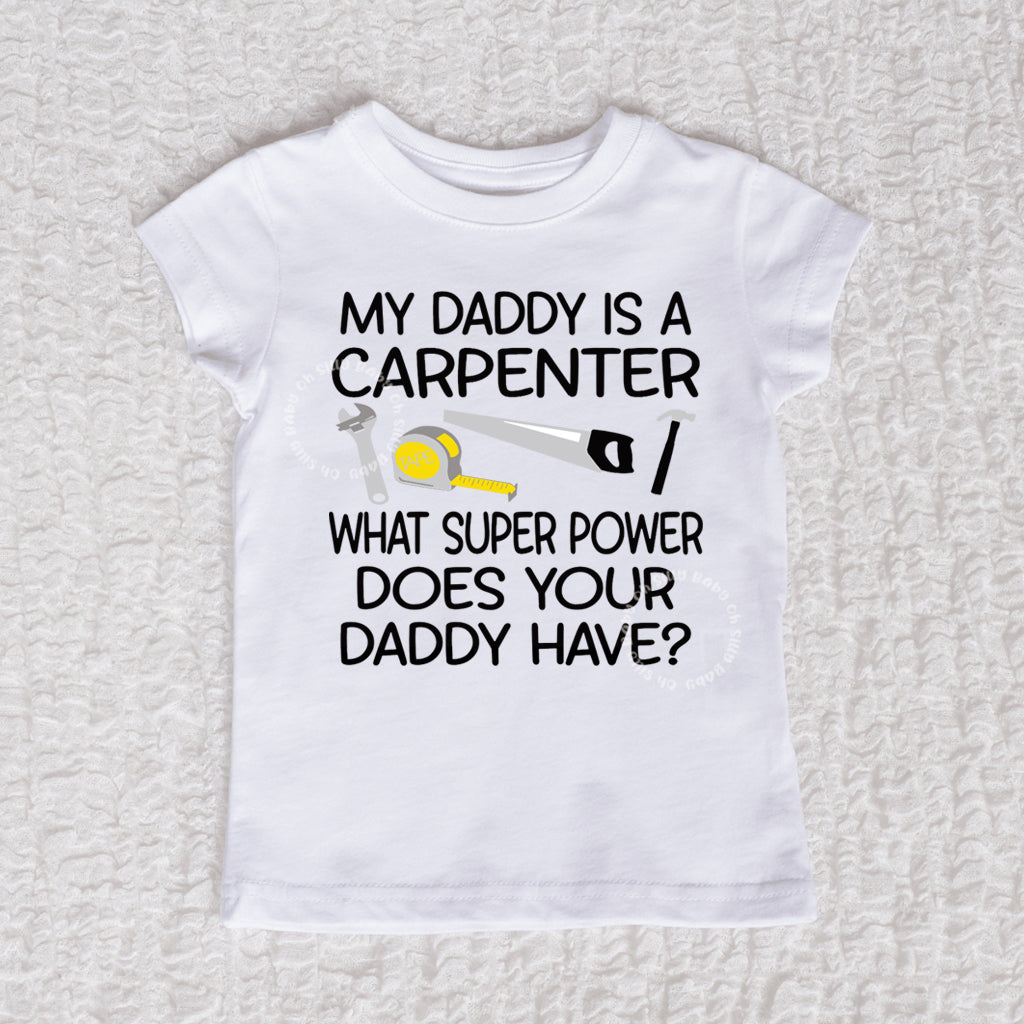 Carpenter Short Sleeve Girls White Shirt