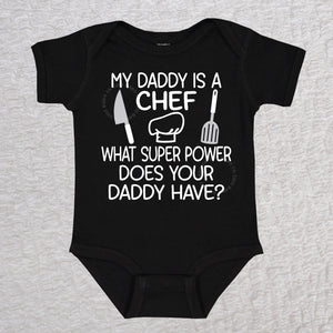 Daddy Chef Short Sleeve Black Bodysuit