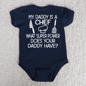 Daddy Chef Short Sleeve Navy Bodysuit