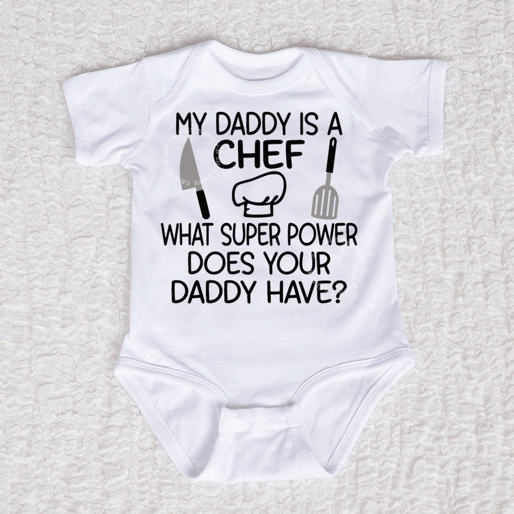 Daddy Chef Short Sleeve White Bodysuit
