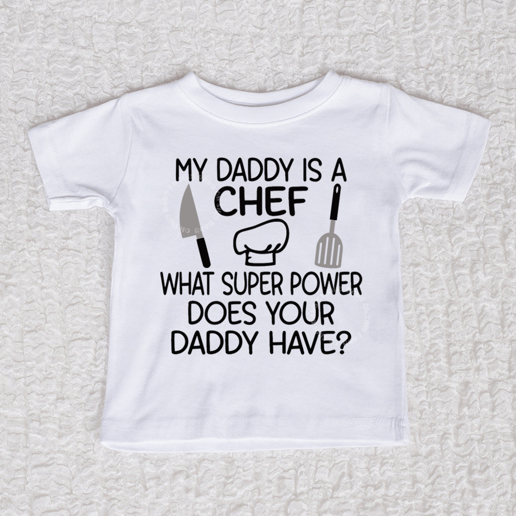 Daddy Chef Short Sleeve Crew Neck White Shirt