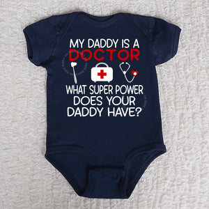Daddy Doctor Short Sleeve Navy Bodysuit