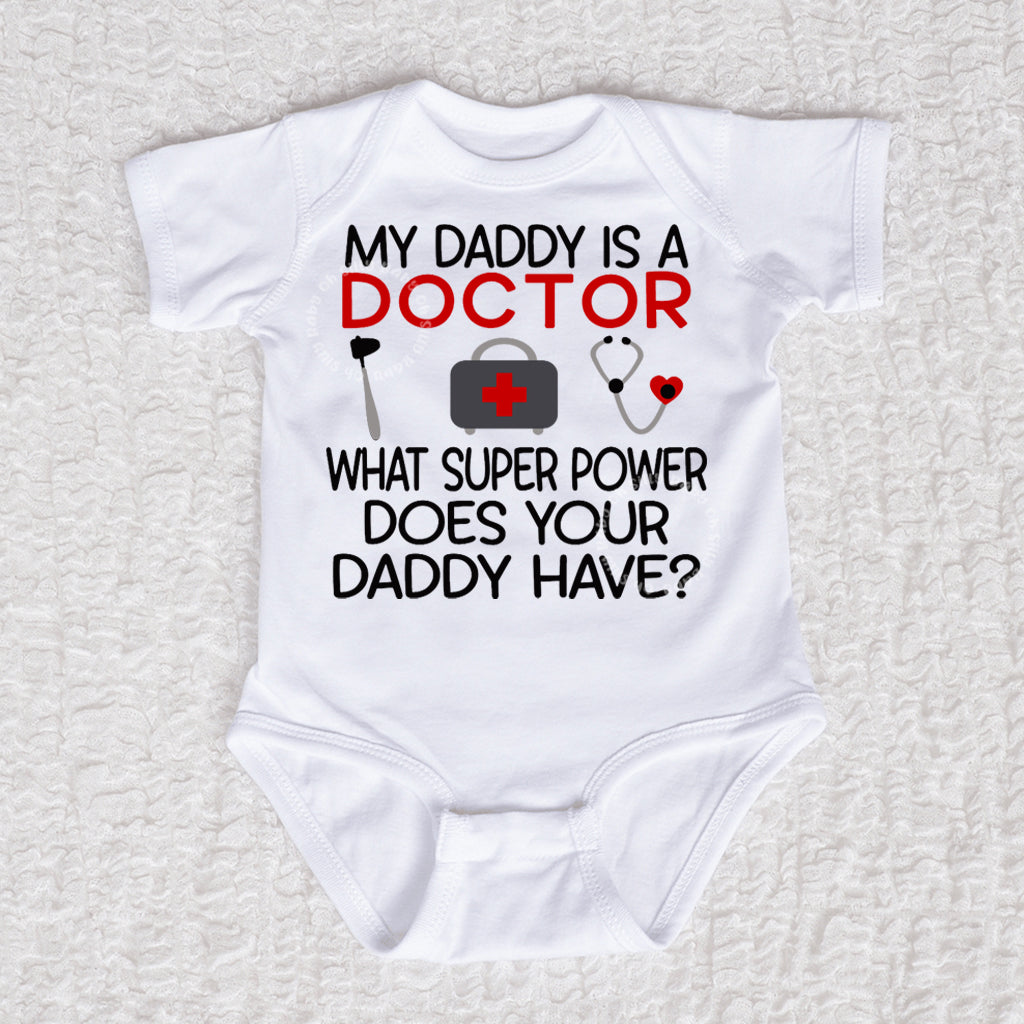 Daddy Doctor Short Sleeve White Bodysuit