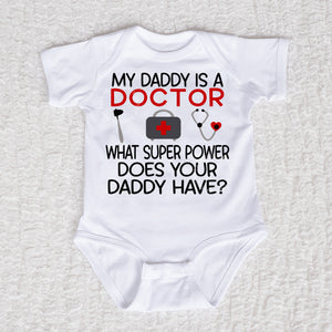 Daddy Doctor Short Sleeve White Bodysuit