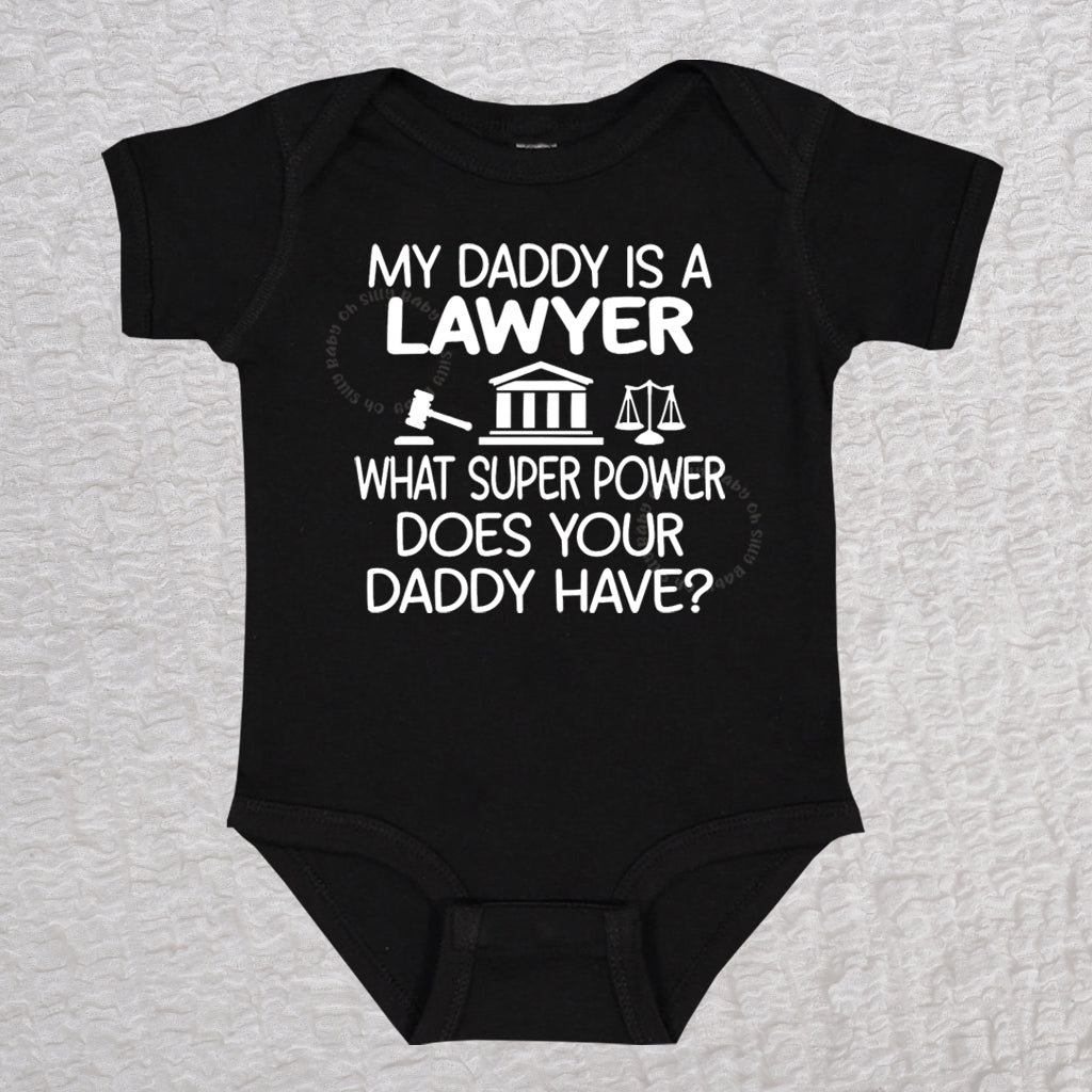 Daddy Lawyer Short Sleeve Black Bodysuit