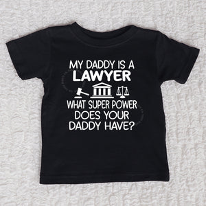Daddy Lawyer Crew Neck Black Shirt