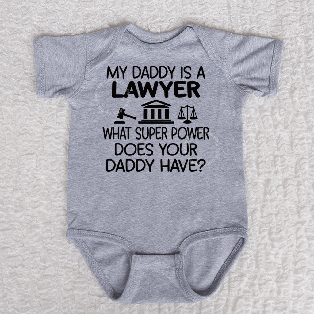 Daddy Lawyer Short Sleeve Heather Bodysuit