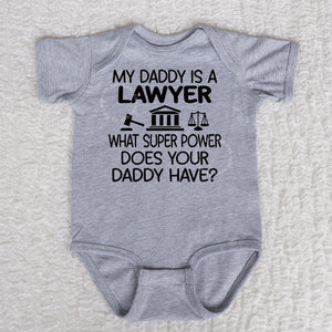 Daddy Lawyer Short Sleeve Heather Bodysuit