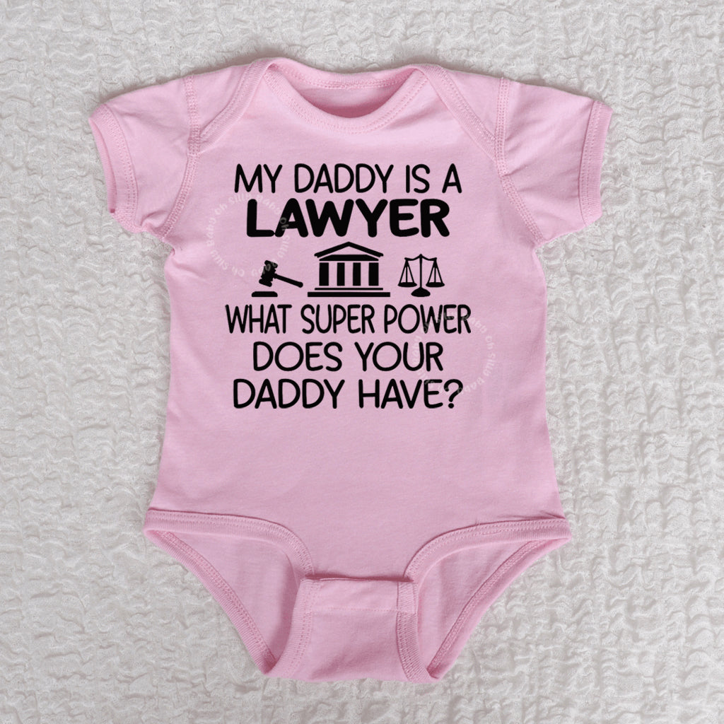 Daddy Lawyer Short Sleeve Pink Bodysuit