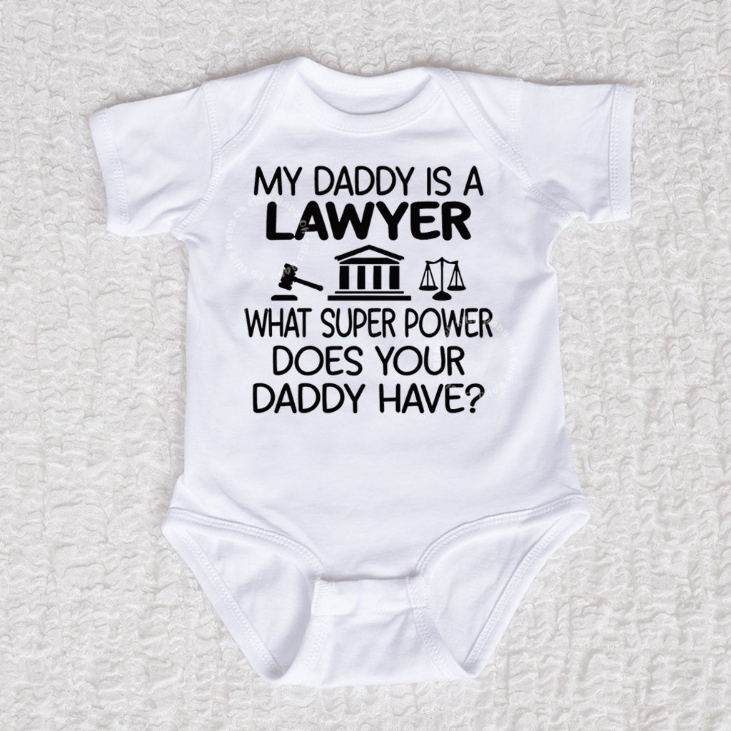 Daddy Lawyer Short Sleeve White Bodysuit