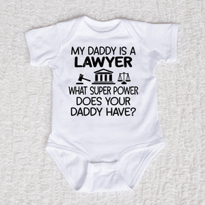 Daddy Lawyer Short Sleeve White Bodysuit