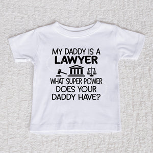 Daddy Lawyer Crew Neck White Shirt