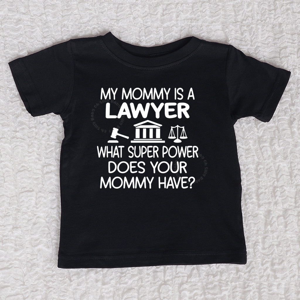 Mommy Is A Lawyer Crew Neck Black Shirt