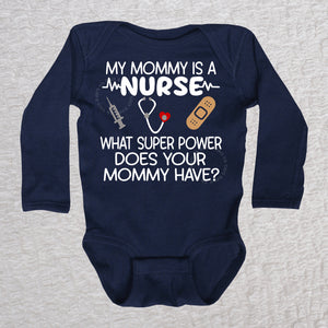 Mommy Nurse Long Sleeve Navy Bodysuit