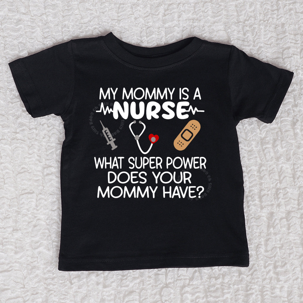Mommy Nurse Crew Neck Black Shirt