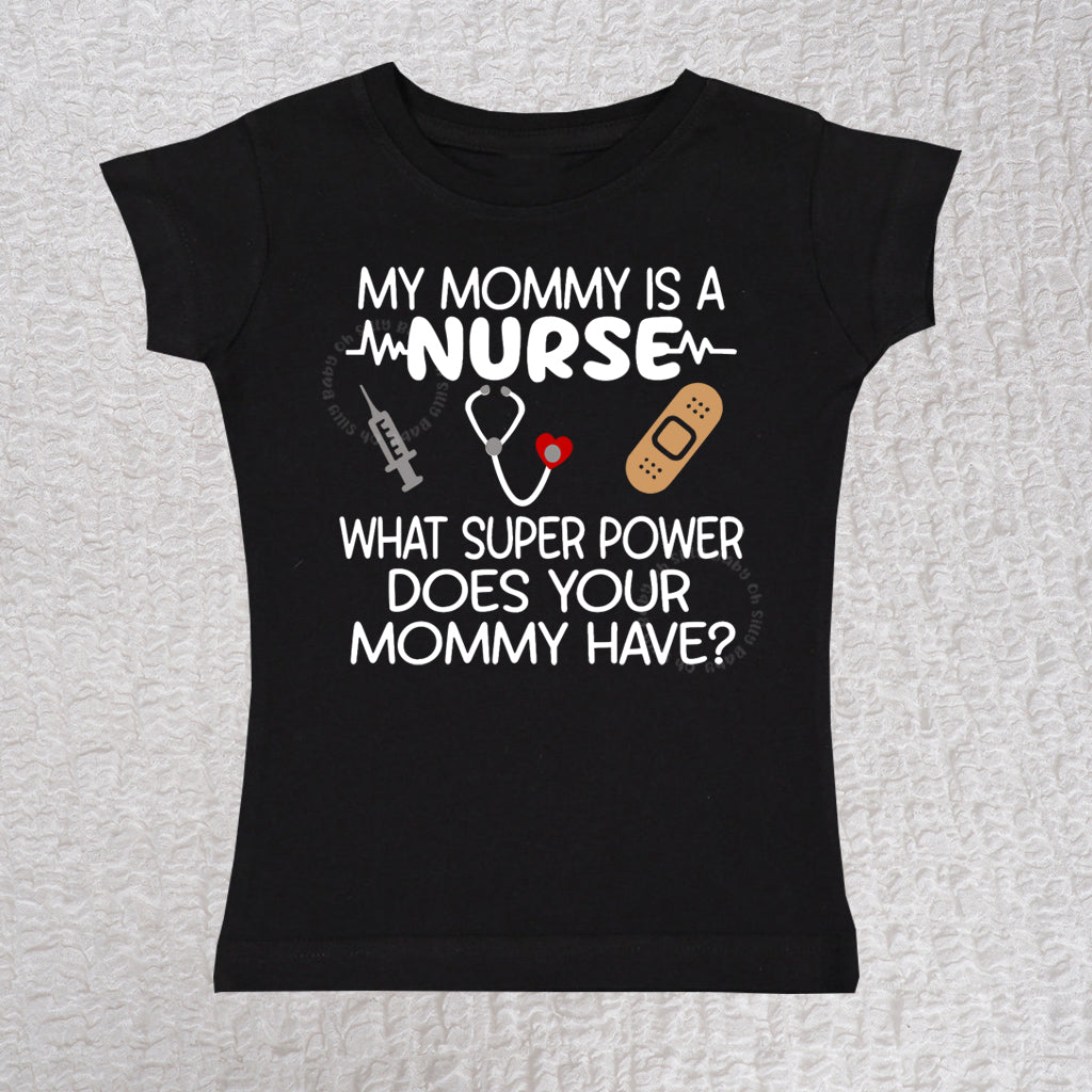 Mommy Nurse Girl Black Shirt