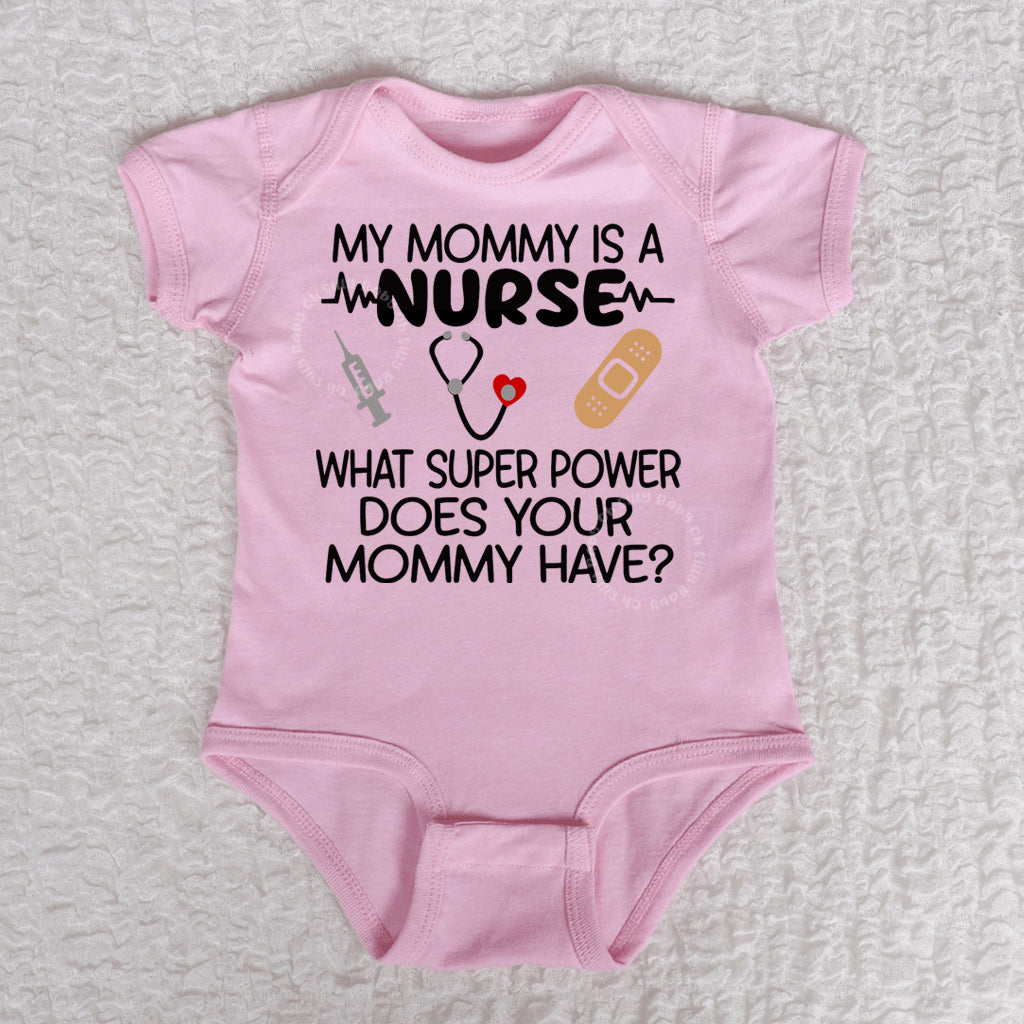 Mommy Nurse Short Sleeve Pink Bodysut