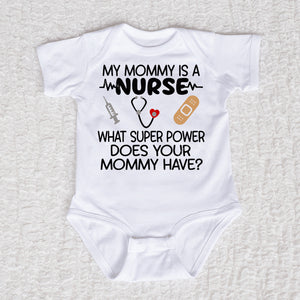 Mommy Nurse Short Sleeve White Bodysuit